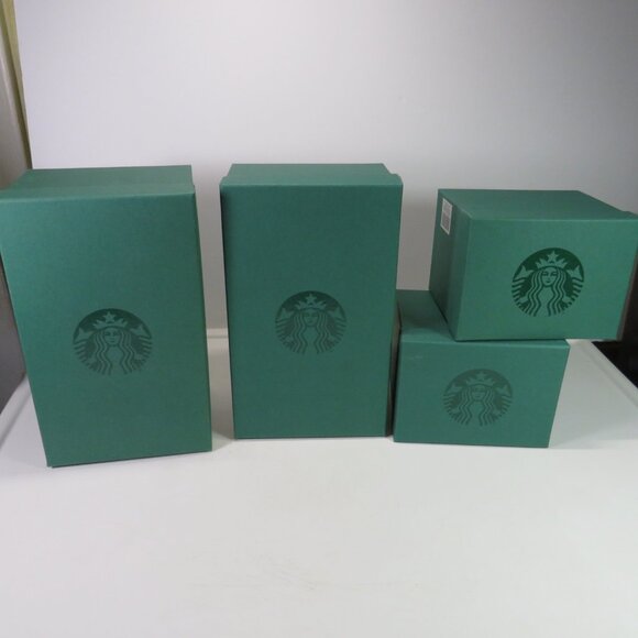 Real Starbucks Green (4) Gift Boxes EMPTY storage boxes - Picture 2 of 10
